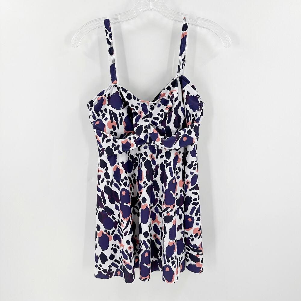 NWT Curlbiuty White Printed Sweetheart Neck Padded Swim Tankini Top Size Medium - Picture 2 of 12